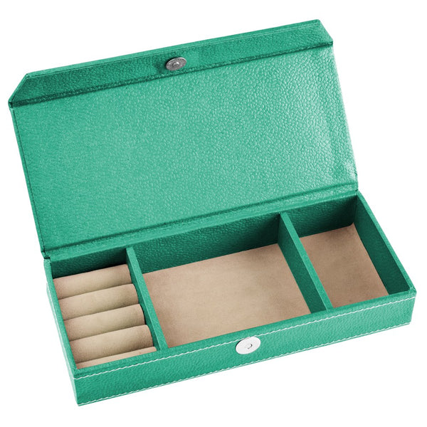 Ecoleatherette Handcrafted Travel Jewellery box (TJB.C.Green)