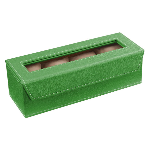 Ecoleatherette Handcrafted 4 Watch Box Watch Organiser Watch Holder Watch case (4WB.V.Green)
