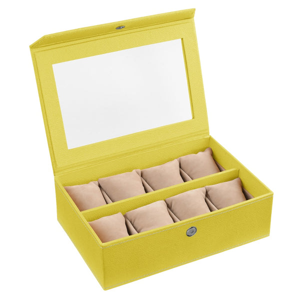 Ecoleatherette Handcrafted Eco Friendly 8 Watch Box, Watch Case, Watch Organizer (8WB.L.Yellow)