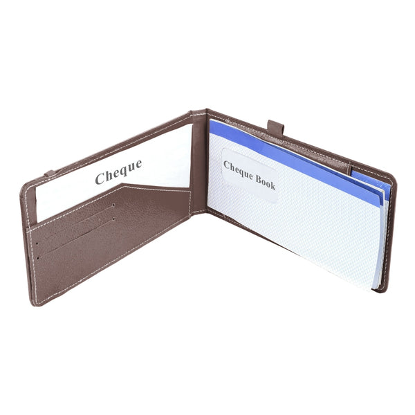 Ecoleatherette Cheque Book Holder (CQBH.H.Nut)