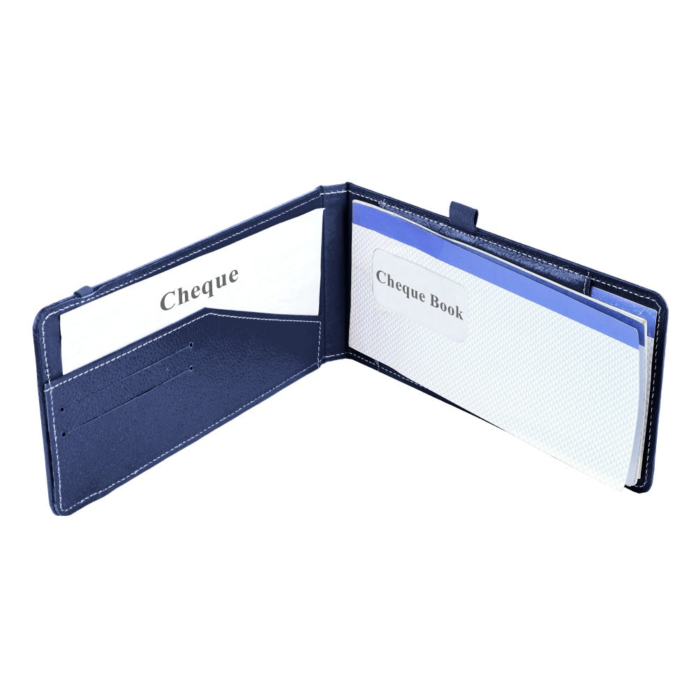 Ecoleatherette Cheque Book Holder (CQBH.N.Blue)