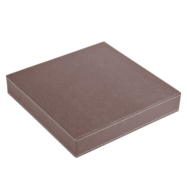 Ecoleatherette Handcrafted Desk Organizer 5 Compartment Office Stationery Tray (DOTS.H.Nut)