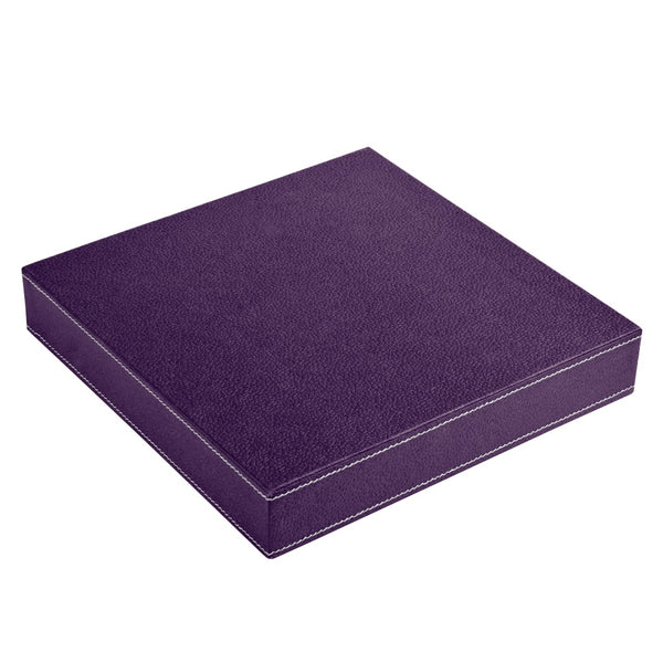 Ecoleatherette Handcrafted Desk Organizer 5 Compartment Office Stationery Tray (DOTS.Wine)