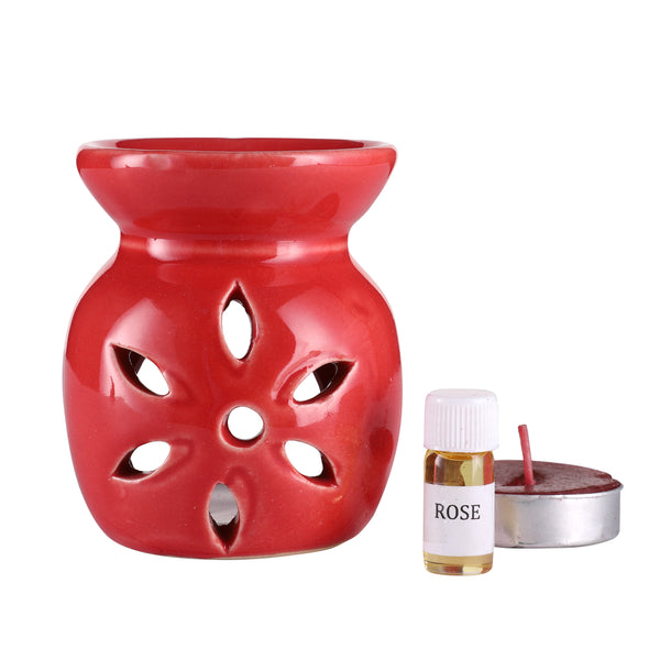 Arofume Ceramic diffuser Gift Set (Small Size,Rose Fragrance Oil)