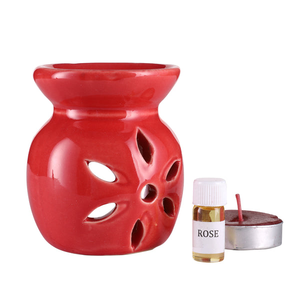 Arofume Ceramic diffuser Gift Set (Small Size,Rose Fragrance Oil)