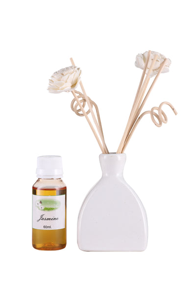 Arofume Reed Diffuser Gift set with Ceramic Pot,Reed Sticks & Oil Long Lasting Scent for for Home Office (Fresh Floral & Herbicious Fragrance)