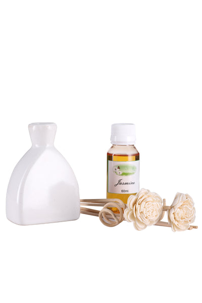 Arofume Reed Diffuser Gift set with Ceramic Pot,Reed Sticks & Oil Long Lasting Scent for for Home Office (Fresh Floral & Herbicious Fragrance)
