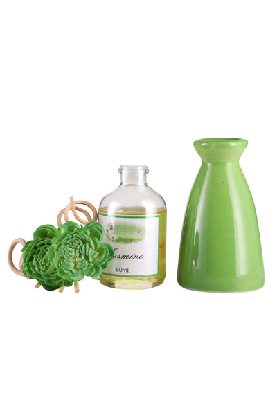 Arofume Reed Diffuser Gift set with Ceramic Pot,Reed Sticks & Oil Long Lasting Scent for for Home Office (Jasmine Fragrance)