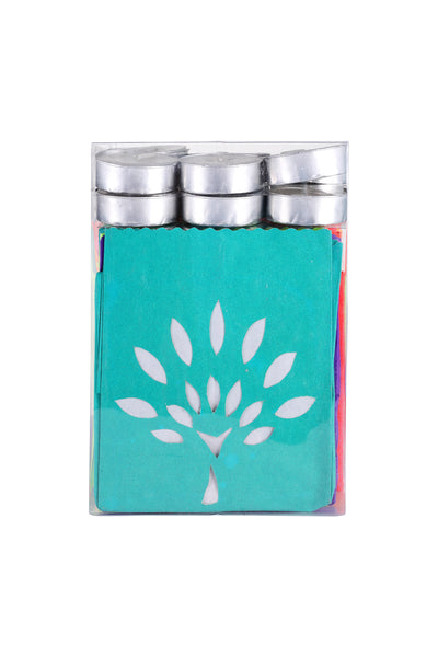 Arofume Paper Lamp with tea lights (small candle). Pack of 12 Paper lamp & 12 Tea lights, Assorted colors