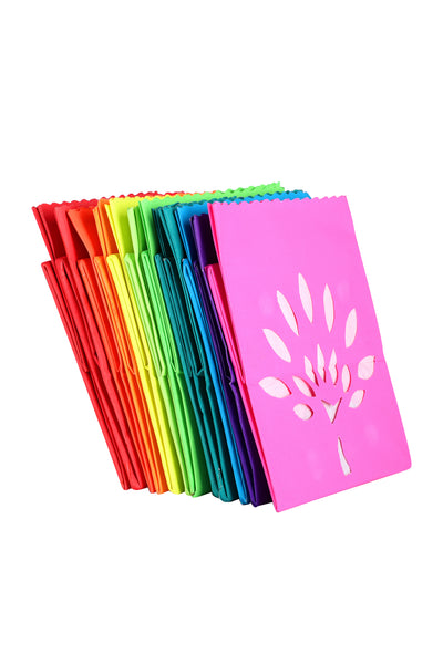 Arofume Paper Lamp with tea lights (small candle). Pack of 12 Paper lamp & 12 Tea lights, Assorted colors
