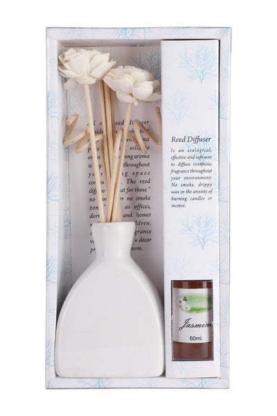 Arofume Reed Diffuser Gift set with Ceramic Pot,Reed Sticks & Oil Long Lasting Scent for for Home Office (English Rose Fragrance)