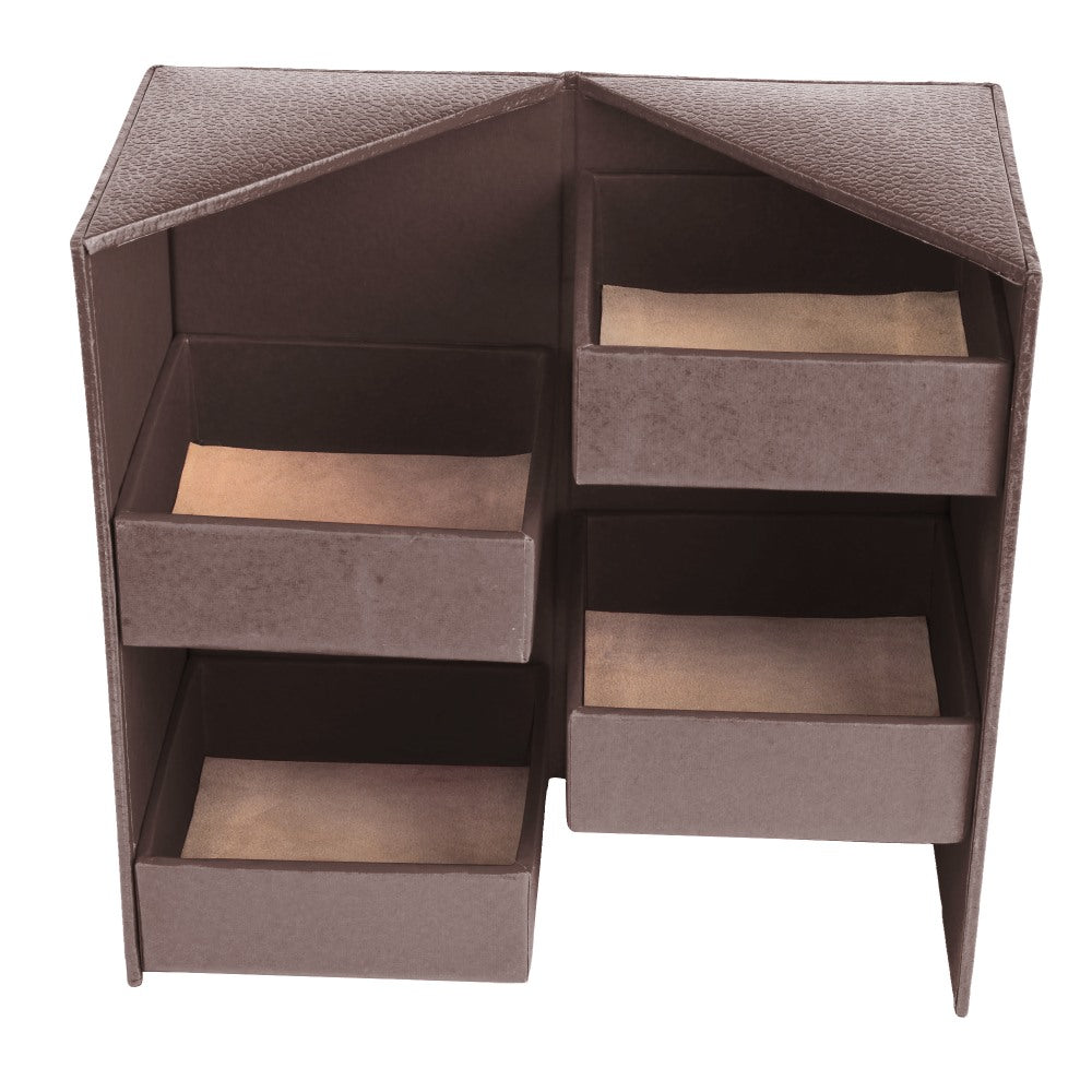 Ecoleatherette Handcrafted Almirah Jewellery Box (JBA.Hazel Nut)