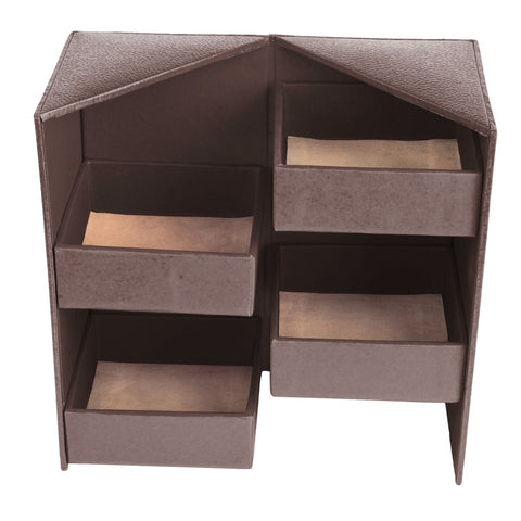 Ecoleatherette Handcrafted Almirah Jewellery Box (JBA.Hazel Nut)