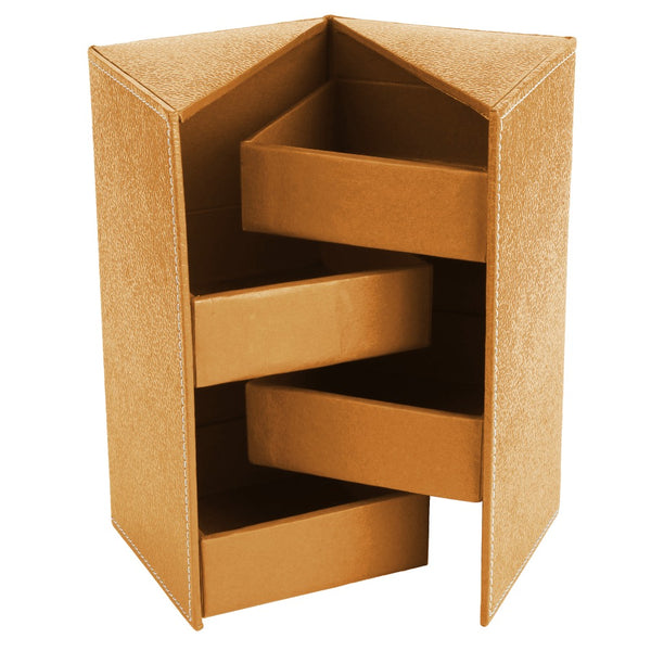Ecoleatherette Handcrafted Almirah Jewellery Box (JBA.R.Gold)