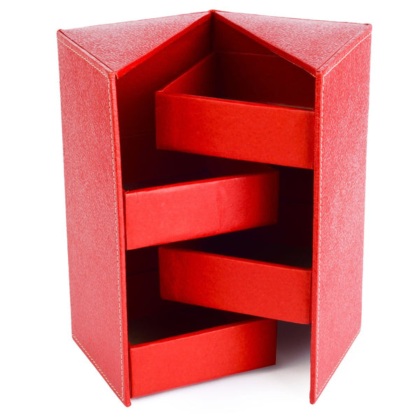 Ecoleatherette Handcrafted Almirah Jewellery Box (JBA.Red)