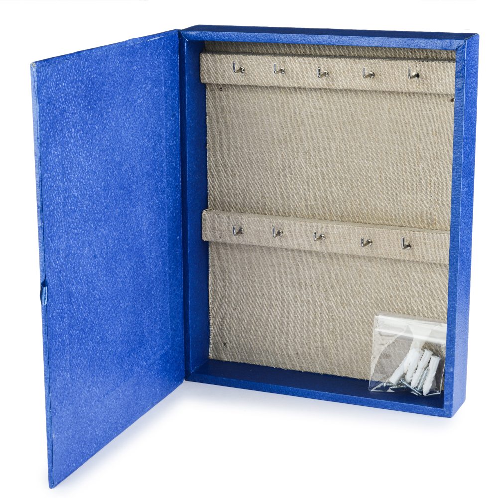Ecoleatherette Wall Hanging Key Box Key Holder For 10 Key Chain (KHB.D.Blue)