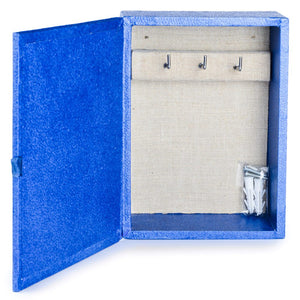 Ecoleatherette Wall Hanging Key Box Key Holder For 3 Key Chain (KHS.D.Blue)