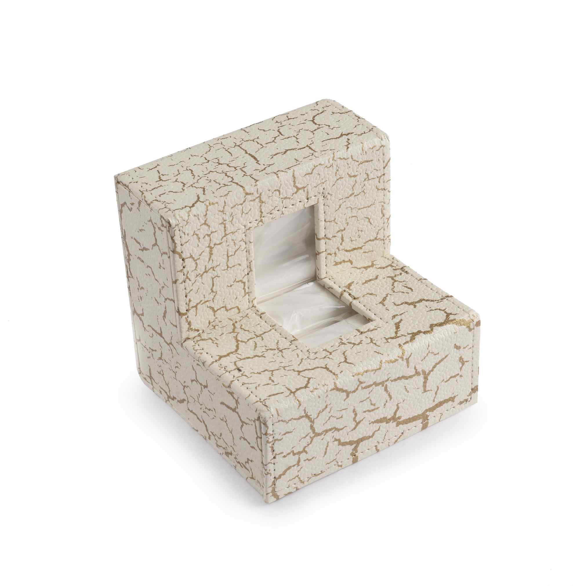 Ecoleatherette Handcrafted L Shape Tissue Paper Tissue Holder Car Tissue Box Comes with 50 Pulls Tissue (LTB.3001)