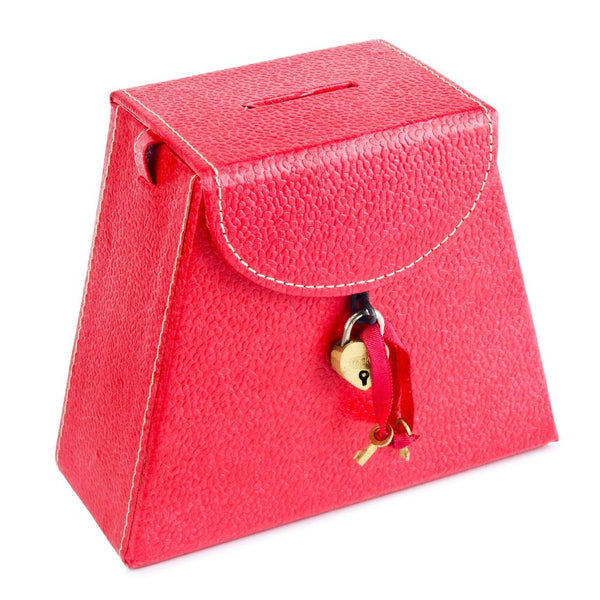 Ecoleatherette Handcrafted Coin Bank Piggy Bank (PB.D.Pink)