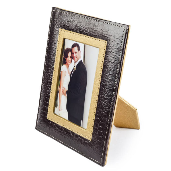 Ecoleatherette 5"x7" Photo Frame with Hanging and Standing Options (RPF57.Crocodile)
