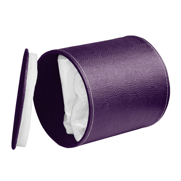 Ecoleatherette Handcrafted Round Tissue Paper Tissue Holder Car Tissue Box Comes with 50 Pulls Tissue (RDTB.Wine)
