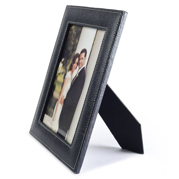 Ecoleatherette 6"x8" Photo Frame with Hanging and Standing Options  (SRPF68.Black)