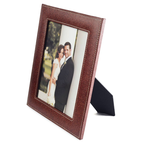 Ecoleatherette 6"x8" Photo Frame with Hanging and Standing Options  (SRPF68.D.Brown)