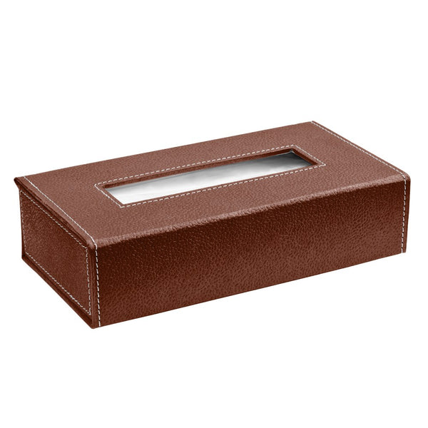 Ecoleatherette Handcrafted Tissue Paper Tissue Holder Car Tissue Box With 100 Pulls tissue (Dark Brown)