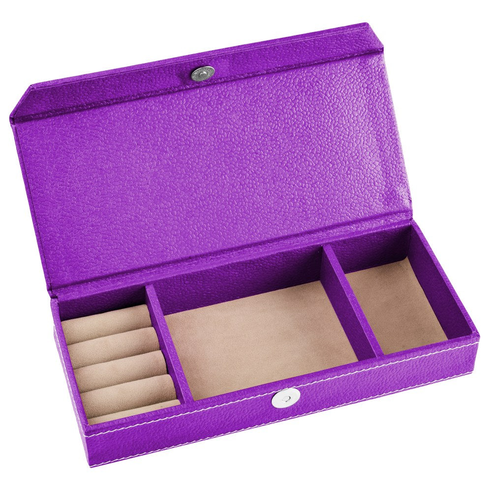 Ecoleatherette Handcrafted Travel Jewellery box (TJB.Lilac)
