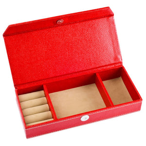 Ecoleatherette Handcrafted Travel Jewellery box (TJB.Red)