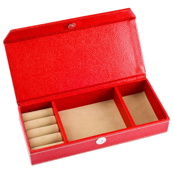 Ecoleatherette Handcrafted Travel Jewellery box (TJB.Red)