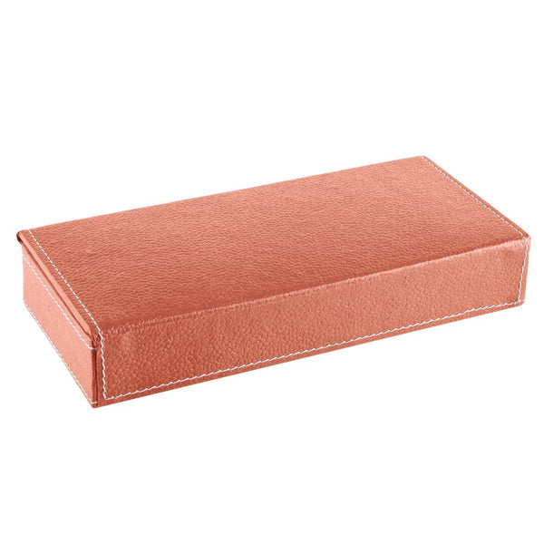 Ecoleatherette Handcrafted Travel Jewellery box (TJB.S.Coral)