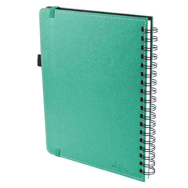Ecoleatherette A-5 Wiro Spiral Hard Cover Notebook (WHCJA5.C.Green)
