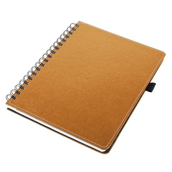 Ecoleatherette A-5 Wiro Spiral Hard Cover Notebook (WHCJA5.R.Gold)