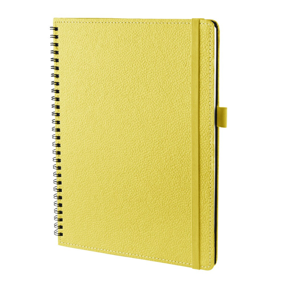 Ecoleatherette B-5 Wiro Spiral Hard Cover Notebook (WHCJB5.Yellow)